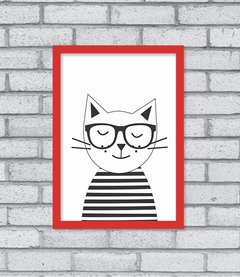 Quadro Hipster Kitty - Pendurama Quadros e Artigos de Decoração