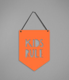 Plaquinha Kids Rule em Acrílico - loja online