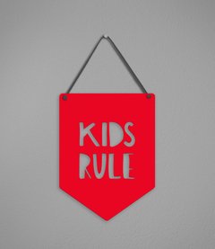 Plaquinha Kids Rule em Acrílico - Pendurama Quadros e Artigos de Decoração