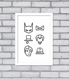 Quadro Bat Icons - loja online