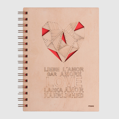 Cuaderno de Madera Corazón A4 - comprar online