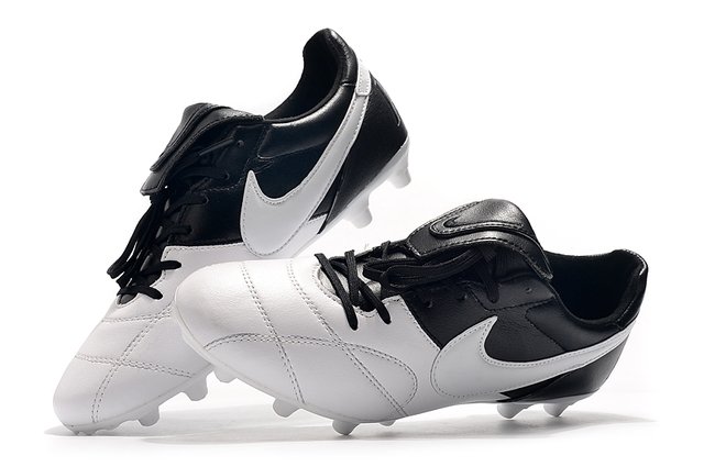 Chuteira Nike Premier 2.0 Couro Black White Campo Original