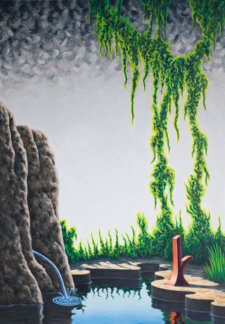 Alejandro Bonzo. Cascada, 180 x 125 cm.