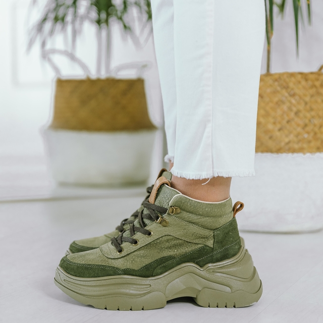 Borcegos verdes mujer sale