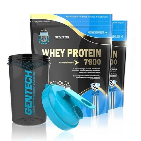 COMBO: WHEY PROTEIN 7900 1KG + SHAKER - GENTECH