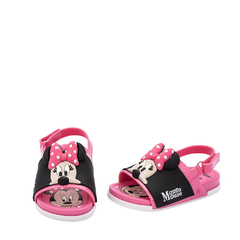 Mini Melissa Beach Slide Sandal + Mickey And Friends Rosa Preto (Minie) - comprar online