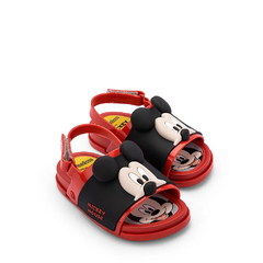 Mini Melissa Beach Slide Sandal + Mickey And Friends Vermelho Preto (Mickey)