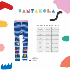 Meia Calça Triângulos Azul - CANTAROLA