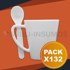 Taza cónica blanca caja x 12 unidades no incluye cuchara en internet