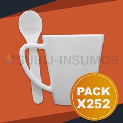 Taza cónica blanca caja x 12 unidades no incluye cuchara - subli-insumos