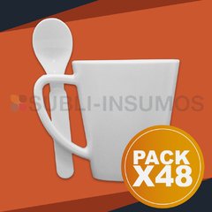 Taza cónica blanca caja x 12 unidades no incluye cuchara - comprar online