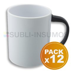 Taza blanca mango negro Polymer