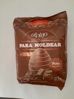 REPOSTERÍA CHOCOLATE ALPINO PARA MOLDEAR PINS CON LECHE 1 KG.POR UNIDAD, POR DOS UNIDADES, POR CAJA DE 6 UNIDADES