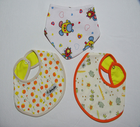 Kit com 3 Babadores Sweet Baby Florzinhas e Bichinhos