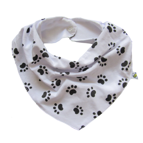 Babador Bandana Branco Patinhas