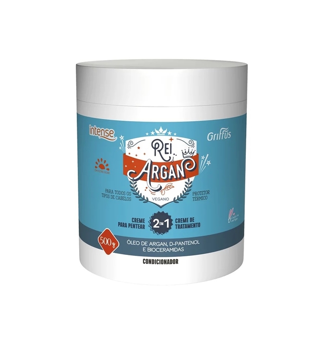 Creme Para Pentear e Tratamento 2 em 1 Vegano Rei Argan Intense