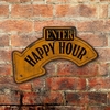Chapa rústica flecha Enter Happy Hours
