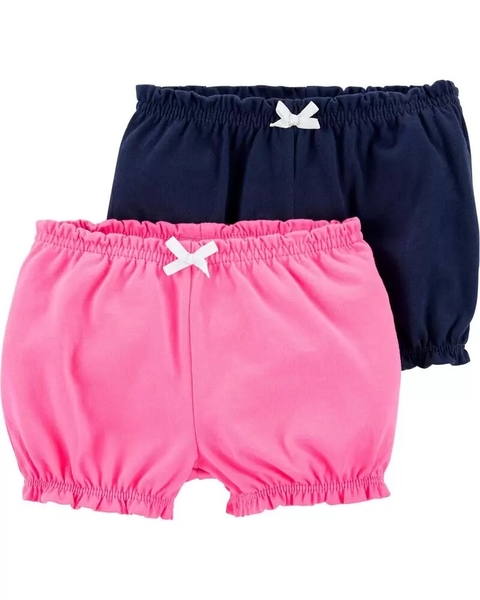 Kit com 2 Shorts BabyGirl Pink, Carter's