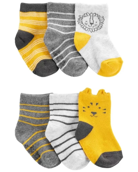 Kit com 6 pares de meias Antiderrapantes (Lion) - Carter's - comprar online