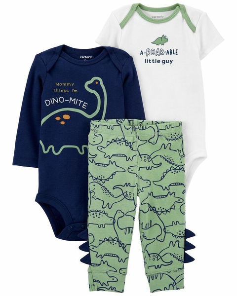 Kit com 3 peças - Carter's - Dinosaur Outfit Set