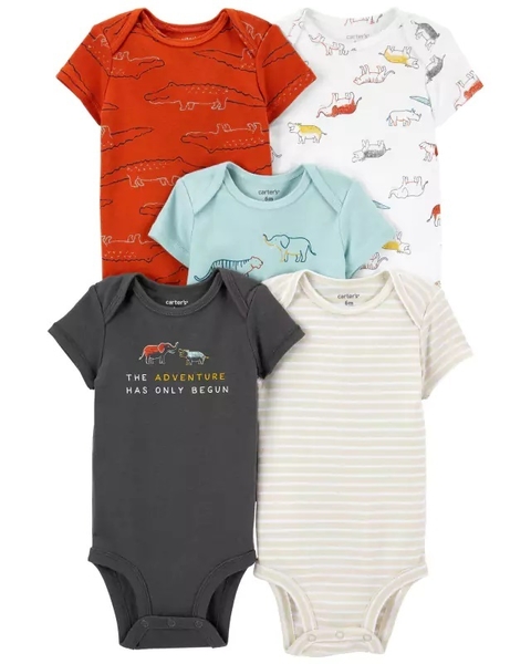 Linha Prematuro - Kit Com 5 Bodies Da Carter's - Animals