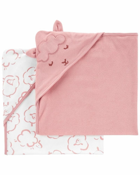 Kit com 2 Toalhas de Banho com Capuz (Pink) - Carter's