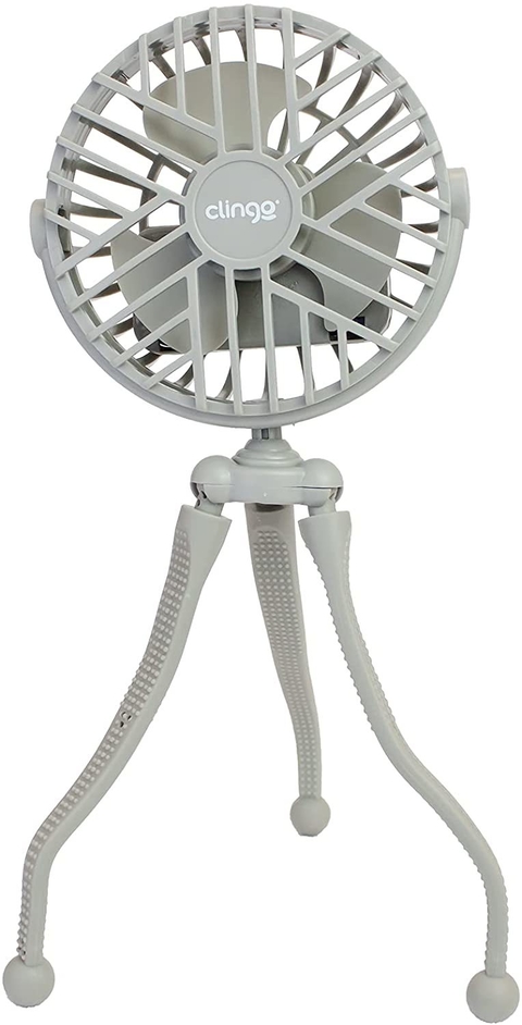 Ventilador Portátil Multiuso Para Bebês, Clingo, Cinza