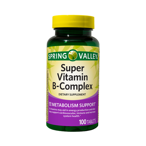 Vitamina Super Complexo B - Spring Valley - 100 Cápsulas