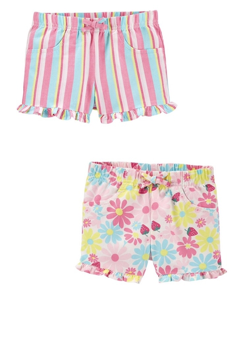Kit com 2 Shorts BabyGirl Floral Carter's