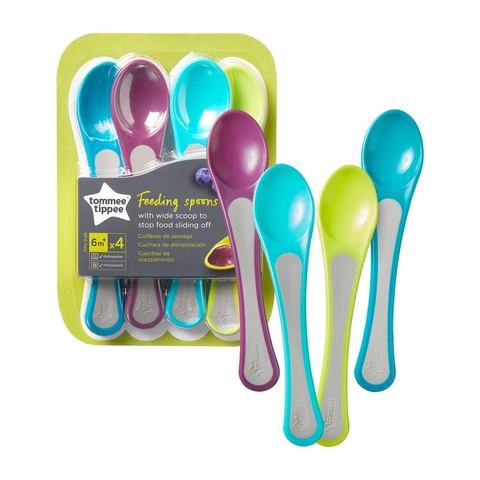 Kit 4 Colheres Concha Larga Wide Scoops Coloridas - Tommee Tippee