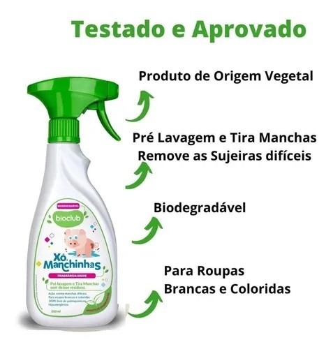 Xô Manchinhas Bioclub® 300ml - Alvejante Tira Manchas Sem Cloro Para Bebês