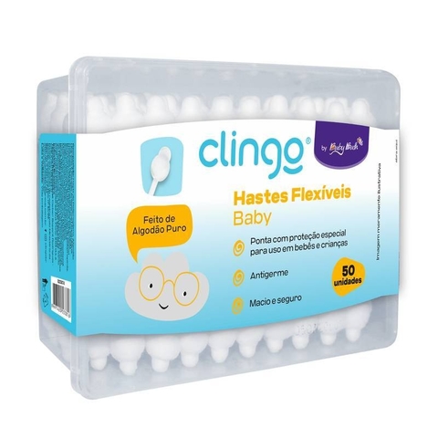 Hastes Flexíveis (Cotonete) para bebês com 50 unidades - Baby Bath Clingo