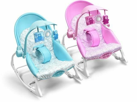 Cadeira de Descanso e Balanço com Sons - Multikids Baby - Seasons - De 0 a 18kg (Rosa/Azul)