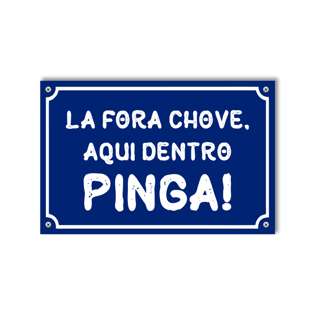 PLACA DE RUA AGORA N'O T¥ JOGANDO 20x13 cm