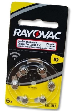 Pilas Para Audífono Rayovac Blister 6un Pack 10un - tienda online