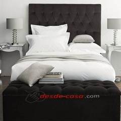 Combo Capitone Respaldo de sommier 1,8m + Baulera de cama 1,4m en tela premium en internet