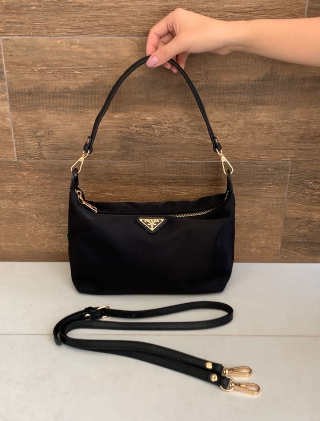 Bolsa Prada Em Nylon Preta Italiana Bolsas e Grife