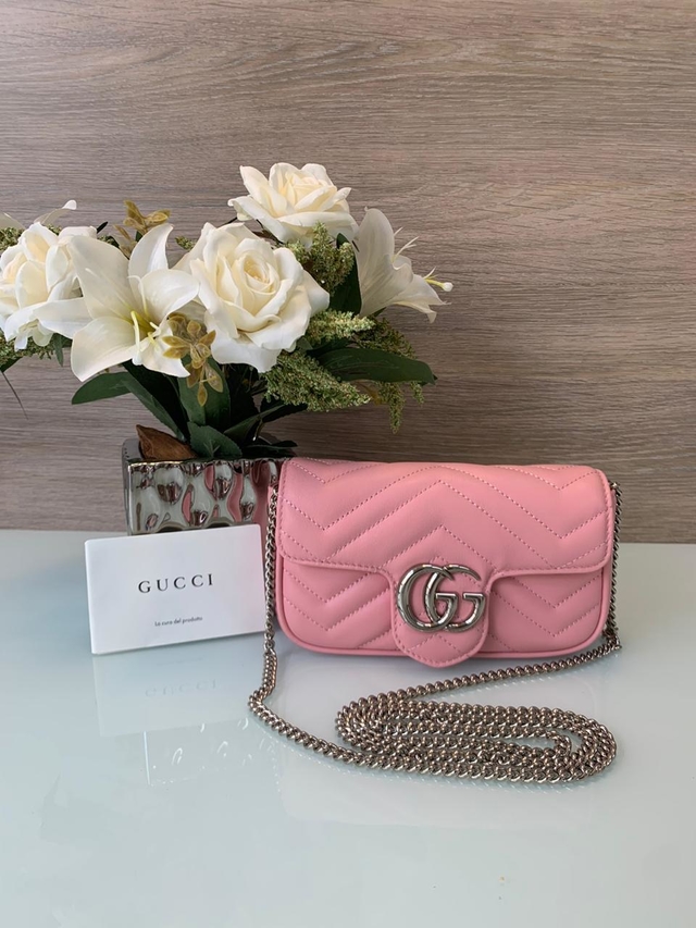 Bolsa Gucci Super Mini Rosa