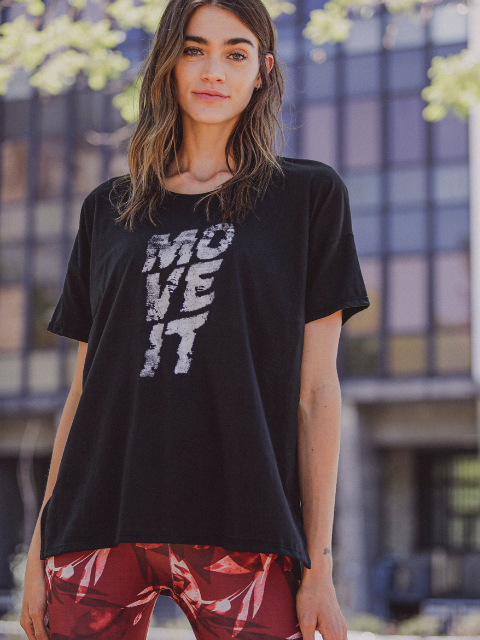 Remera sport mix manga corta negro sl sport en MAE