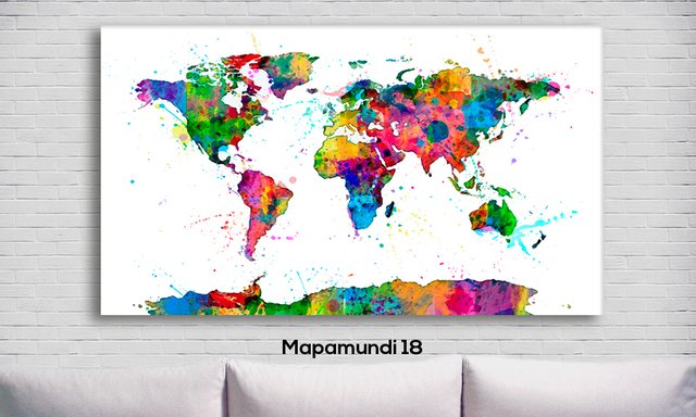 Cuadro Mapa Mundi - Mapa del Mundo - Cuadro mapa mundi