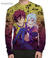 Camisa Manga Longa Sora e Shiro Mangá