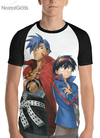 Camisa Raglan Kamina e Simon Tengen Toppa Gurren-Lagann