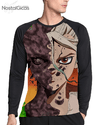 Camisa Manga Longa Raglan Senku Dr. Stone Estampa Total