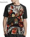 Camisa Raglan Levi Ackerman Attack on Titan Estampa Total Frente