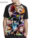 Camisa Raglan Boku no Hero Academia Estampa Total Frente