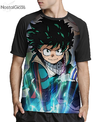 Camisa Raglan Midoriya Izuku Boku no Hero Academia Estampa Total Frente