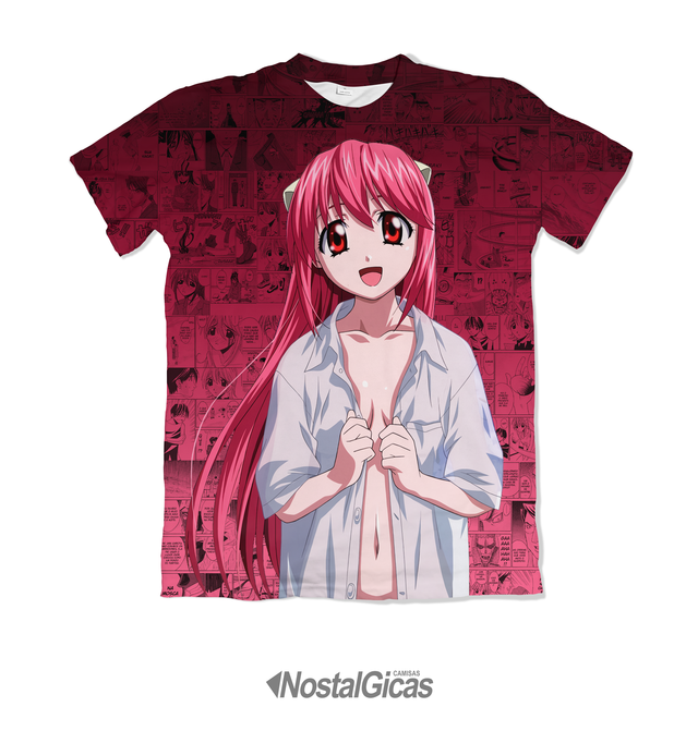 Camiseta Camisa Personalizada Anime Elfen Lied Clássico Hd 0