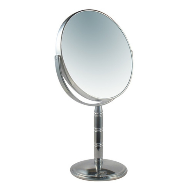 Espejo Para Maquillaje Metálico Redondo Aumento X7 E115