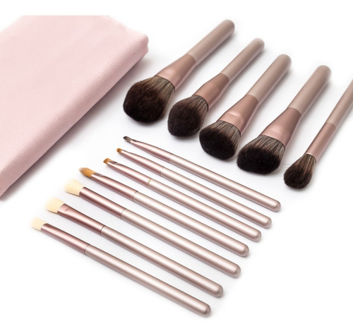 Set De Pinceles Para Maquillaje X12 Sobre Rosa P6850