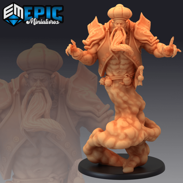 Gênio da Lâmpada - Sem Pintura, Miniatura 3D Grande Para Rpg de Mesa